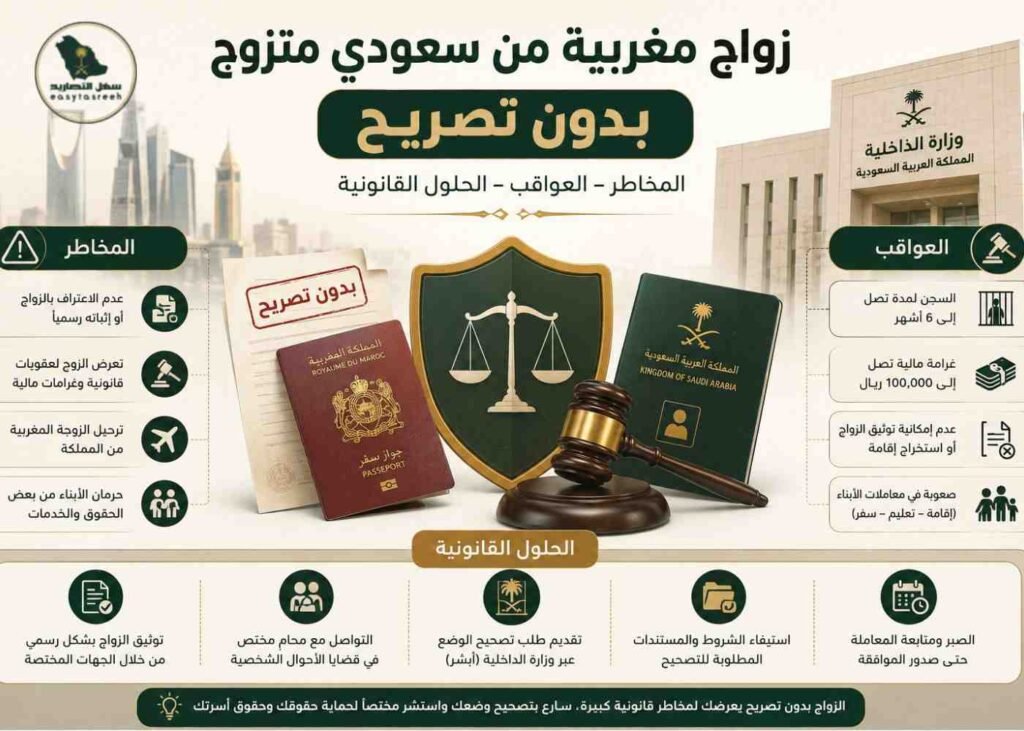زواج مغربية من سعودي متزوج بدون تصريح