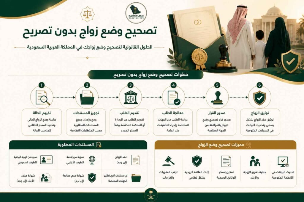 تصحيح وضع زواج بدون تصريح