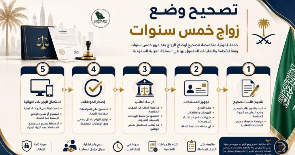 تصحيح وضع زواج خمس سنوات