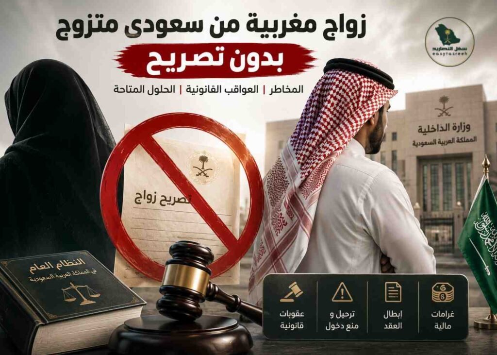 زواج مغربية من سعودي متزوج بدون تصريح